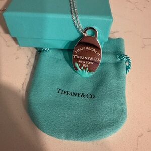 NEW Tiffany Oval Blue Splash Pendant